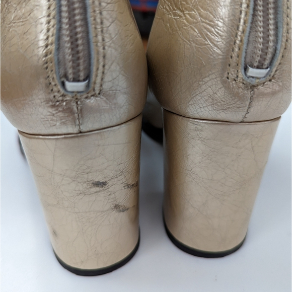 Free PEOPLE gold boots date night Elle block heel ankle 41 11 - Picture 10 of 15